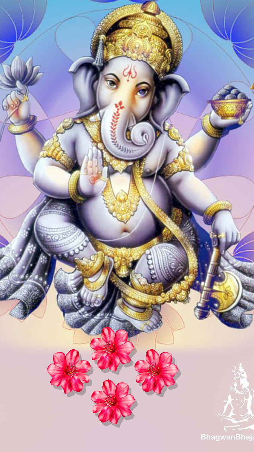 Ganesh, piękne tło, piękny, tło, niebieski Tapeta na telefon HD