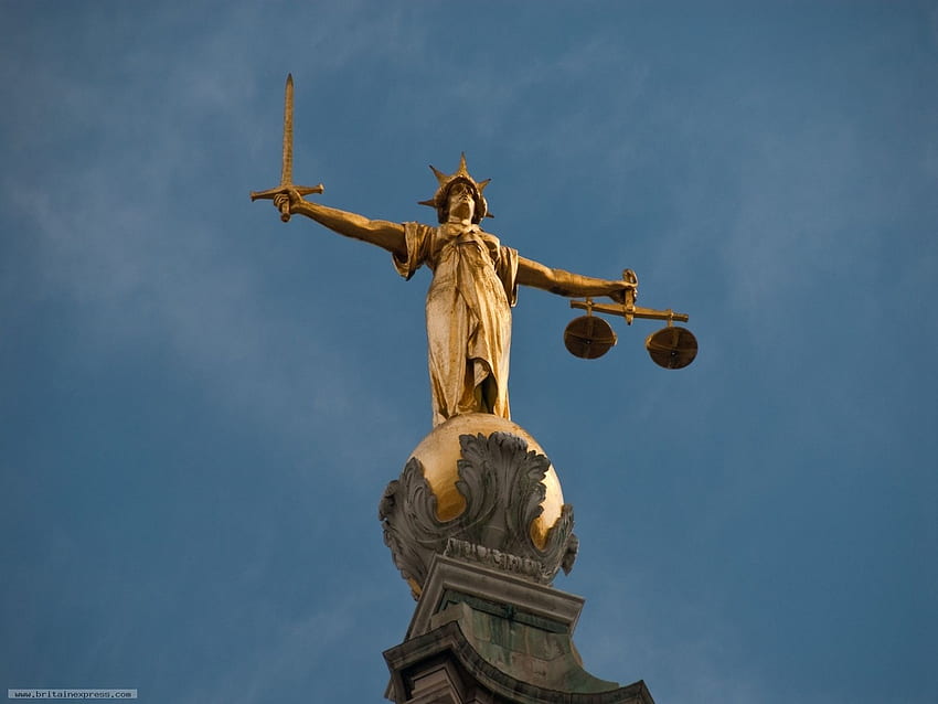 of Justice statue, Old Bailey, London, Cool Scales of Justice HD wallpaper
