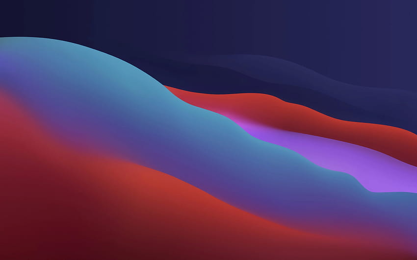 macOS Big Sur , Apfel, Ebenen, flüssig, bunt, dunkel, WWDC, Farbverläufe, ultrabreit HD-Hintergrundbild