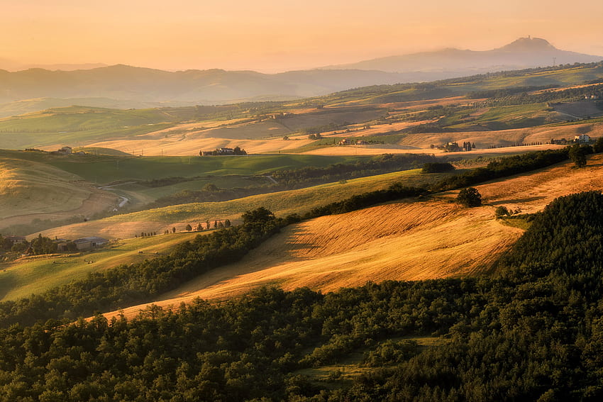 Amazing, , Fields, Tuscany, Scenery, Grasslands, Forests, Italy Scenery HD wallpaper