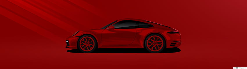 Shining red Porsche sports car, 5120x1440 Car HD wallpaper