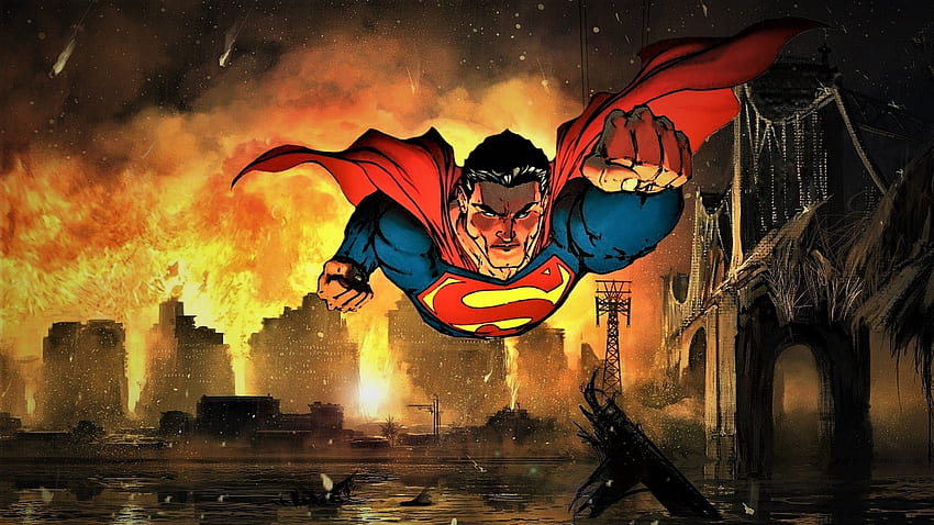 Superman Burning Skyline, pissed off, nexus, villians, superman, dc comics, fan art, backgrounds, heroes, cartoons, 1920x1080 only, anime, clark kent, burning skyline, movies HD wallpaper