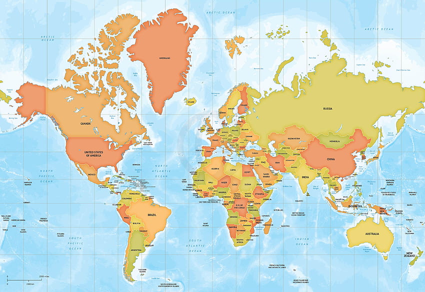 Karte von Asien und Australien Frische Weltkarte - Welt HD-Hintergrundbild