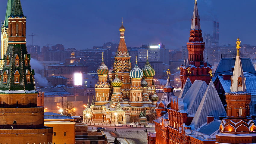 city cityscape architecture birds eye view building rooftops, Moscow Winter HD wallpaper