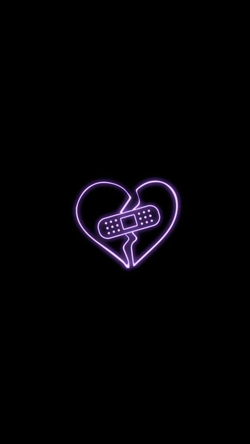 Kalp , Neon Kırık Kalp HD telefon duvar kağıdı
