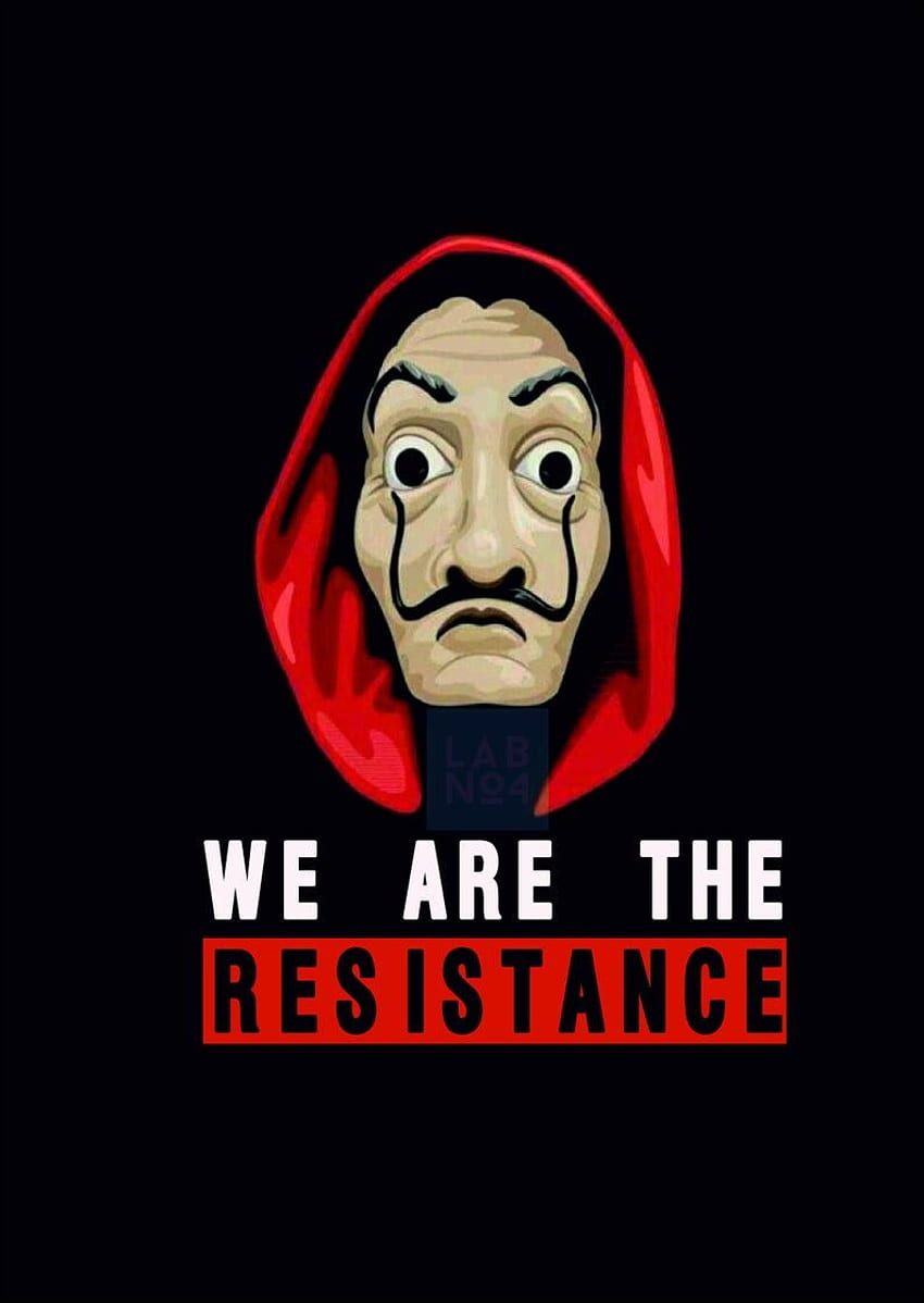 Money Heist Dali Mask Digital sind wir die Widerstands-TV-Show La Casa de Papel Netflix-Show im Jahr 2021. Soundwave-Druck, Galaxy-Telefon, Maskenzeichnung, Money Heist Dali HD-Handy-Hintergrundbild