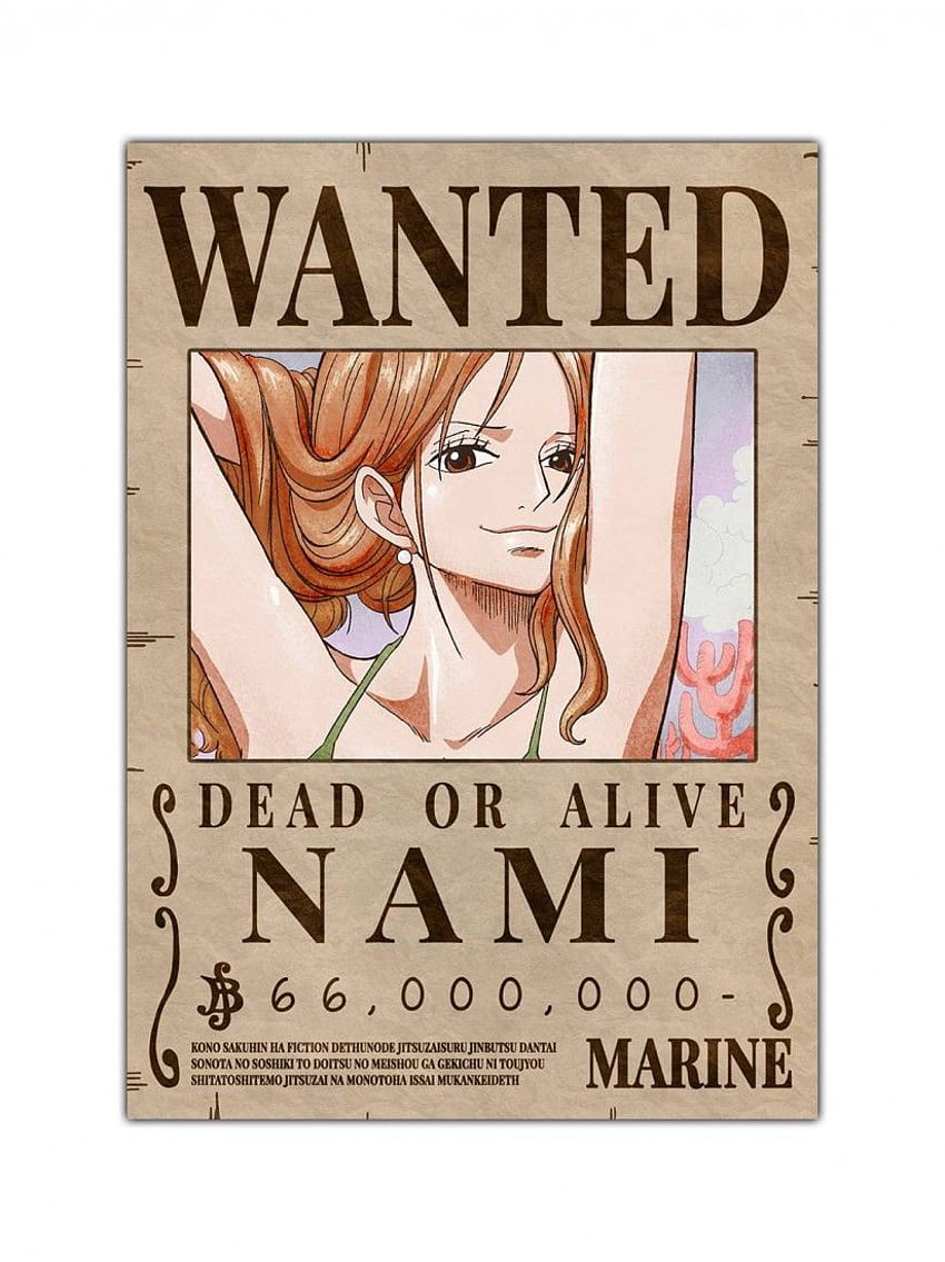 โปสเตอร์ Nami Wanted Bounty อะนิเมะชิ้นเดียว, อะนิเมะ, โปสเตอร์, โปสเตอร์ Nami Wanted วอลล์เปเปอร์โทรศัพท์ HD
