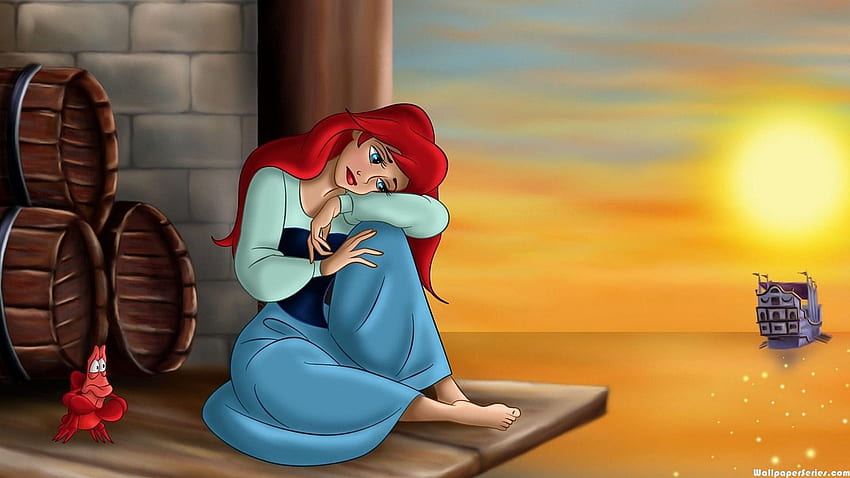 Sad Disney Princess Ariel Blue Dress HD Wallpaper Pxfuel