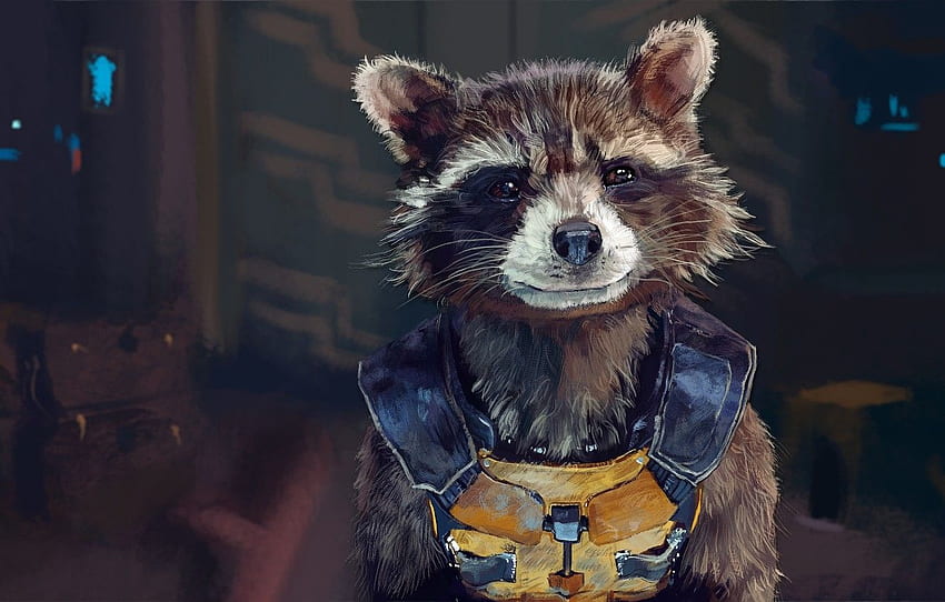raccoon, art, rocket, raccoon, guardians HD wallpaper
