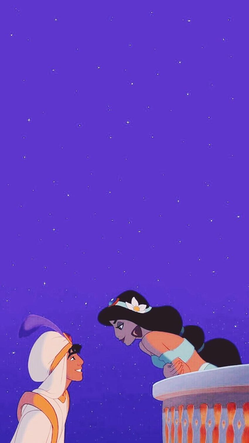 아이폰 배경화면 캐릭터 테마 - 디즈니 알라딘 : 네이버, Aladdin and Jasmine Cartoon HD phone wallpaper
