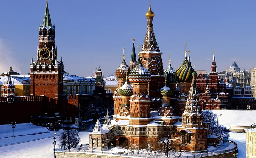 มอสโก ฤดูหนาว หิมะ รัสเซีย มหาวิหาร วอลล์เปเปอร์ HD