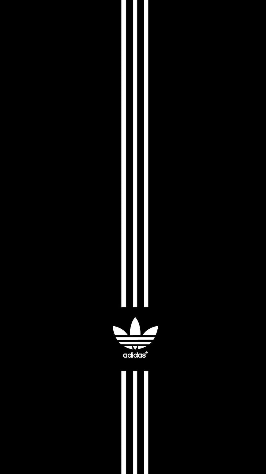 Logo Adidas Originals, Adidas in bianco e nero Sfondo del telefono HD