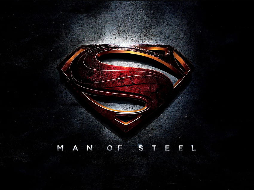 Superman Człowiek ze stali Logo 3D. Szeroki ekran Tapeta HD
