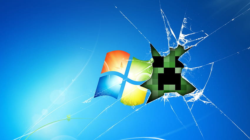 Minecraft Creeper Разбийте Windows. Tys Board HD тапет
