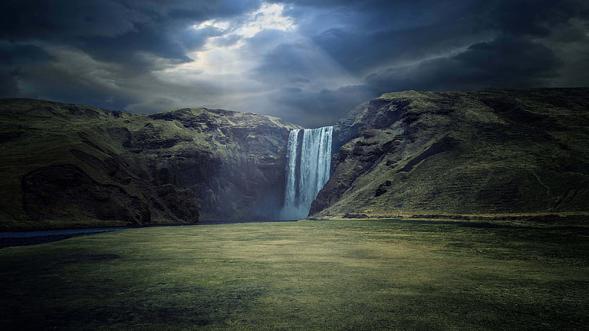 Skogafoss Waterfall Iceland U HD wallpaper