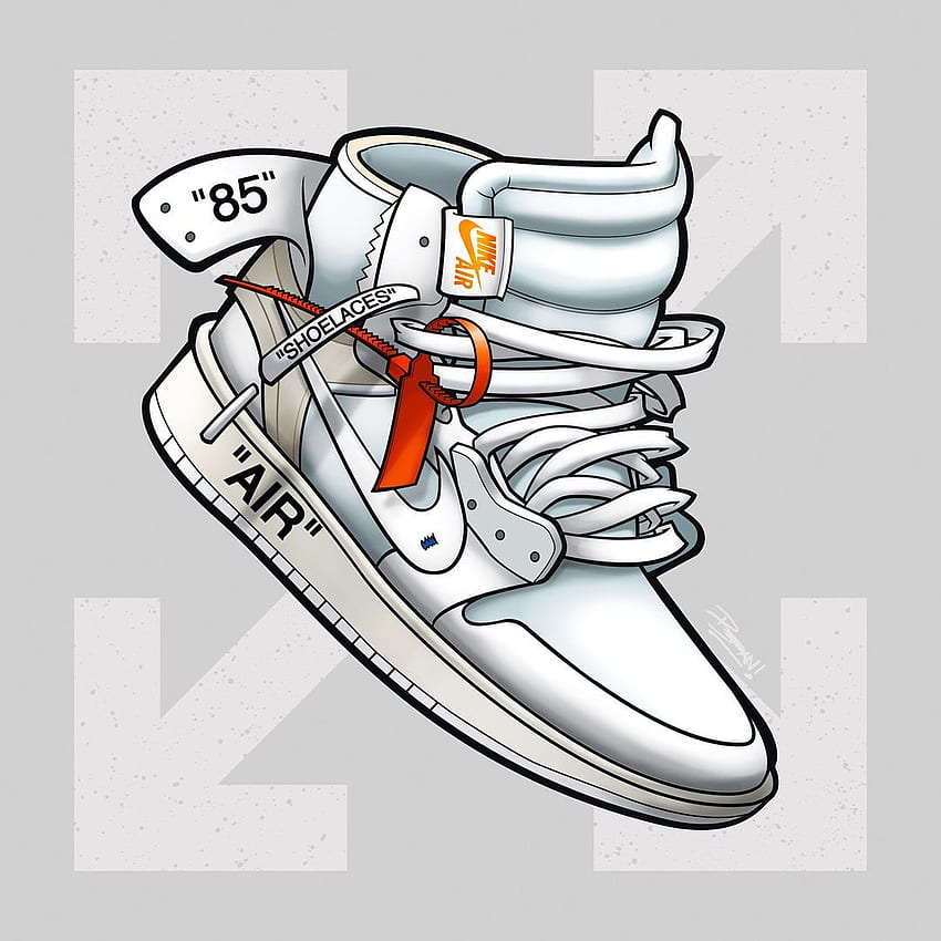 Off White X Air Jordan Art Collection Which Pair Would You Buy UNC (Blue), Chicago (Red), Or Off White (White)? Com. Sneaker Art, Nike Art, Sneakers Illustration, Off White Jordan 1 HD phone wallpaper