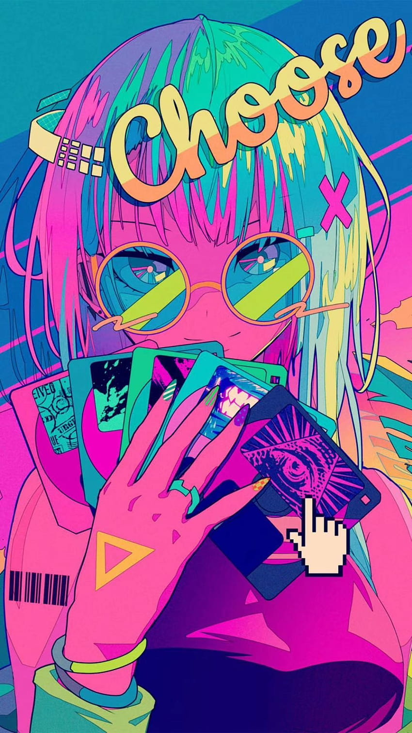 Farbe - Neonideen. Anime-Kunst, Anime, Anime-Junge, Anime-Mädchen-Neon HD-Handy-Hintergrundbild