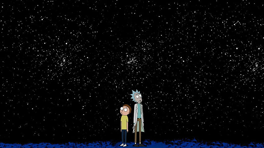 Rick und Morty, minimal, Nacht HD-Hintergrundbild