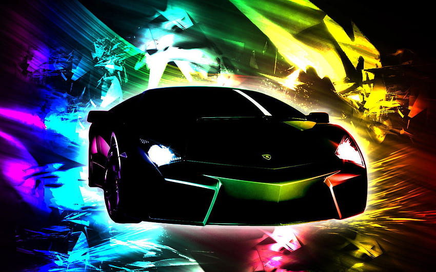 Fantastica Lamborghini per PC, Lamborghini blu neon Sfondo HD