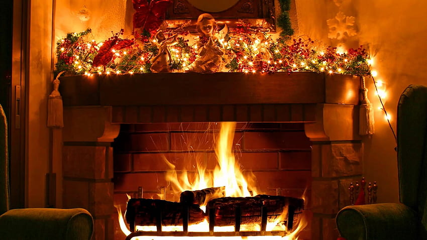 暖炉 - クリスマスデコレーションライブ 高画質の壁紙 | Pxfuel
