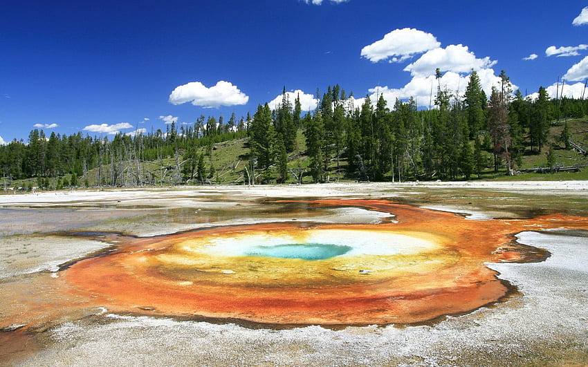 Natura, jezioro, źródło, rezerwa, Yellowstone, termiczny Tapeta HD