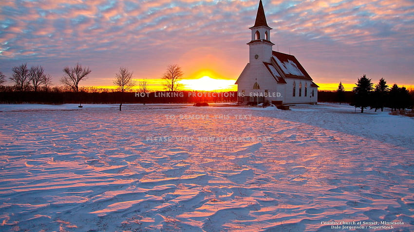 country church in winter popular sunsets HD wallpaper