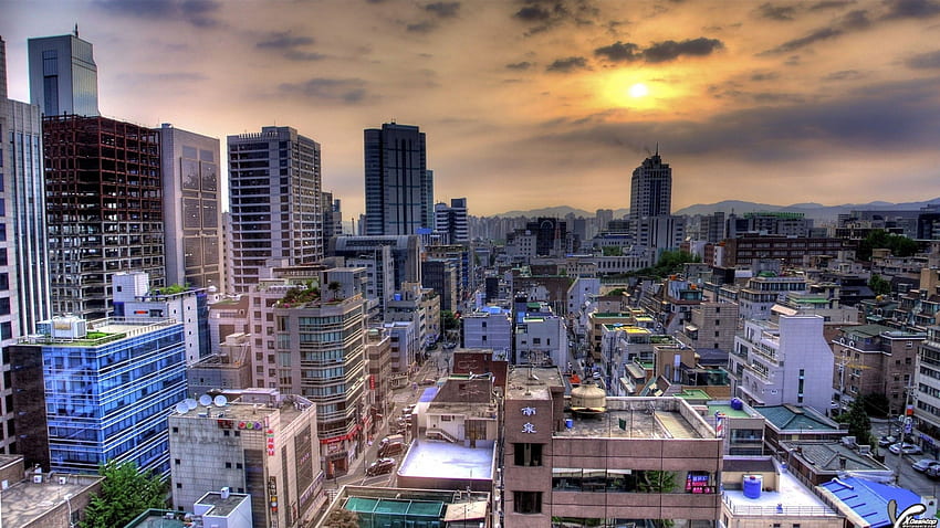 Amazing View Of Around The City Seoul, Seoul Skyline HD wallpaper