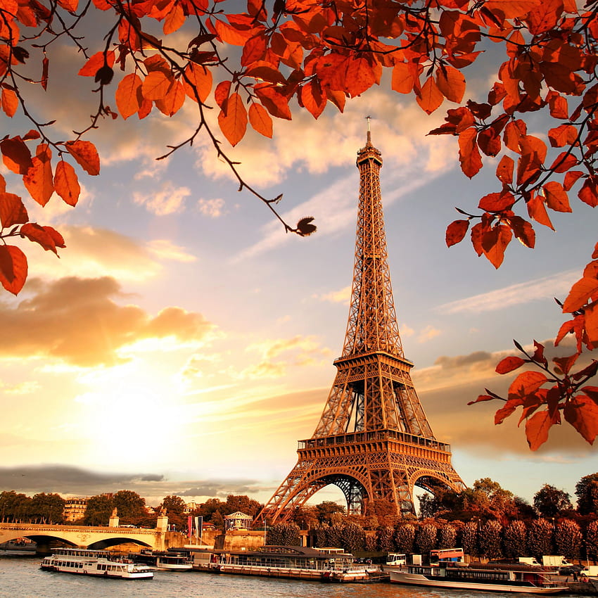 Eiffel Tower Autumn Season iPad Pro Retina HD phone wallpaper