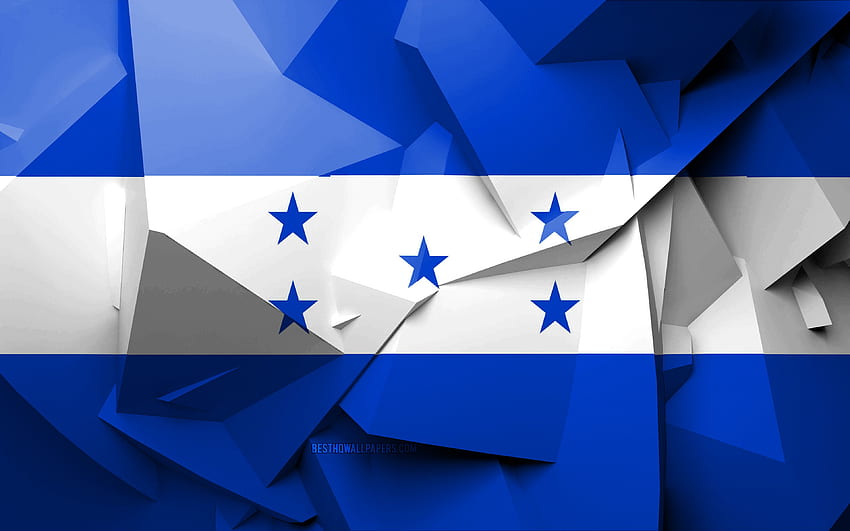 Flag of Honduras, geometric art HD wallpaper