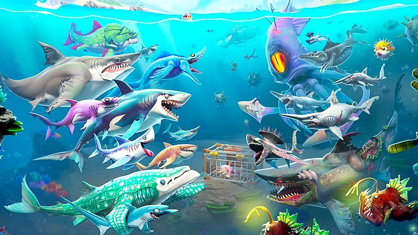 Hungry Shark World strzela do Hungry Shark World — Hungry Shark World Xbox One — i tło Tapeta HD