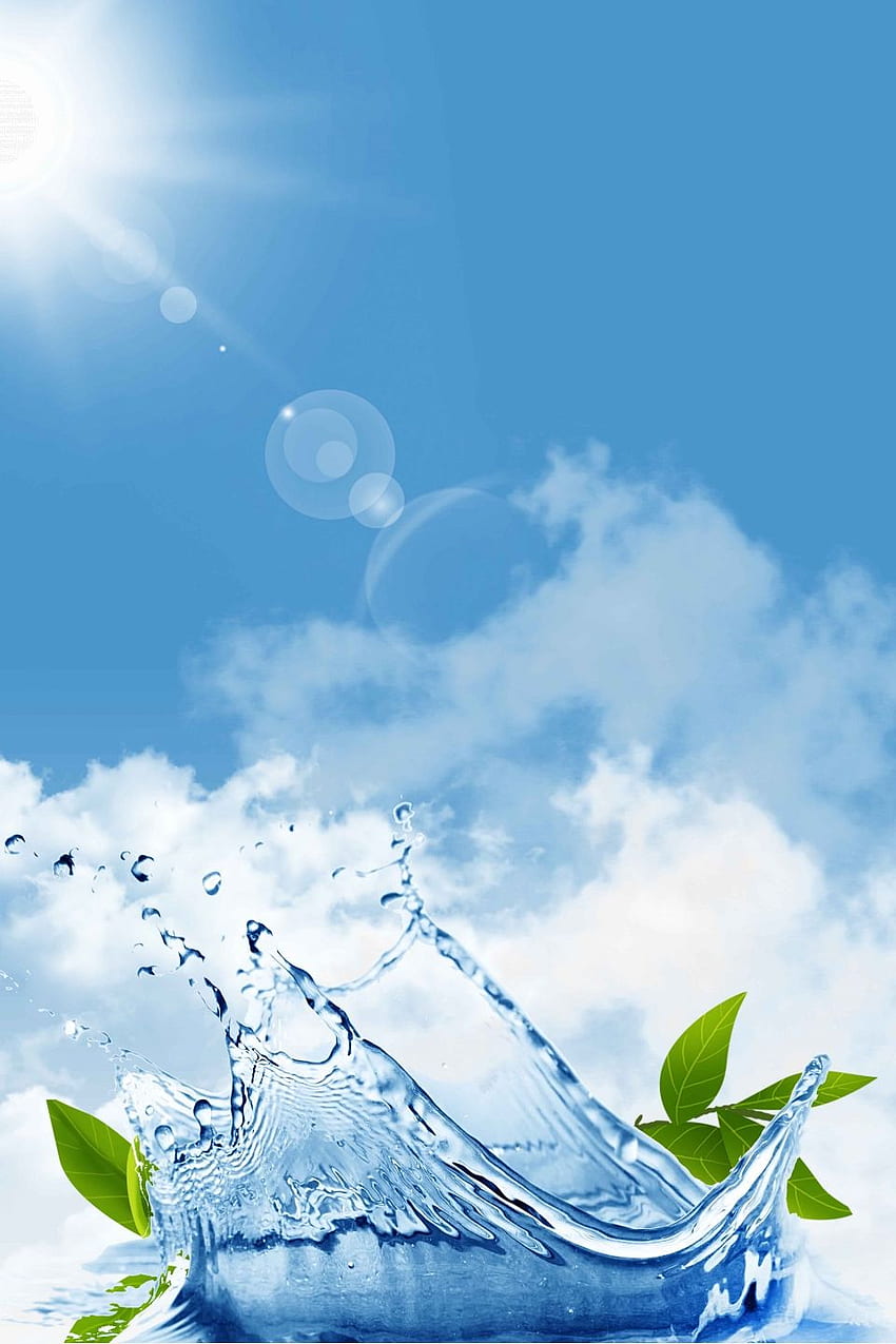 Materiale di base del manifesto dell'acqua minerale. Poster dell'acqua, arte dell'acqua, acqua minerale, acqua in bottiglia Sfondo del telefono HD