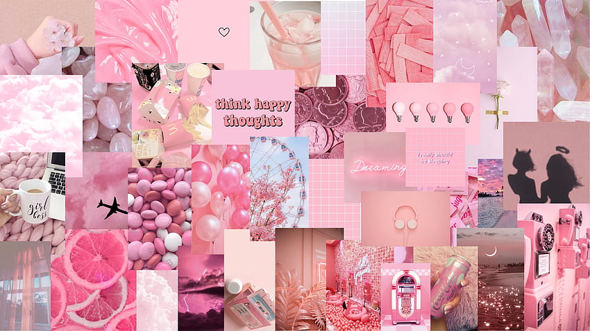 Ordinateur portable de fond esthétique rose, esthétique rose Kawaii Fond d'écran HD