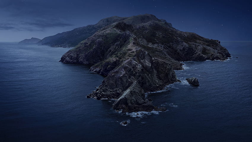 macOS Catalina, night, mountains, WWDC 2019, , OS HD wallpaper