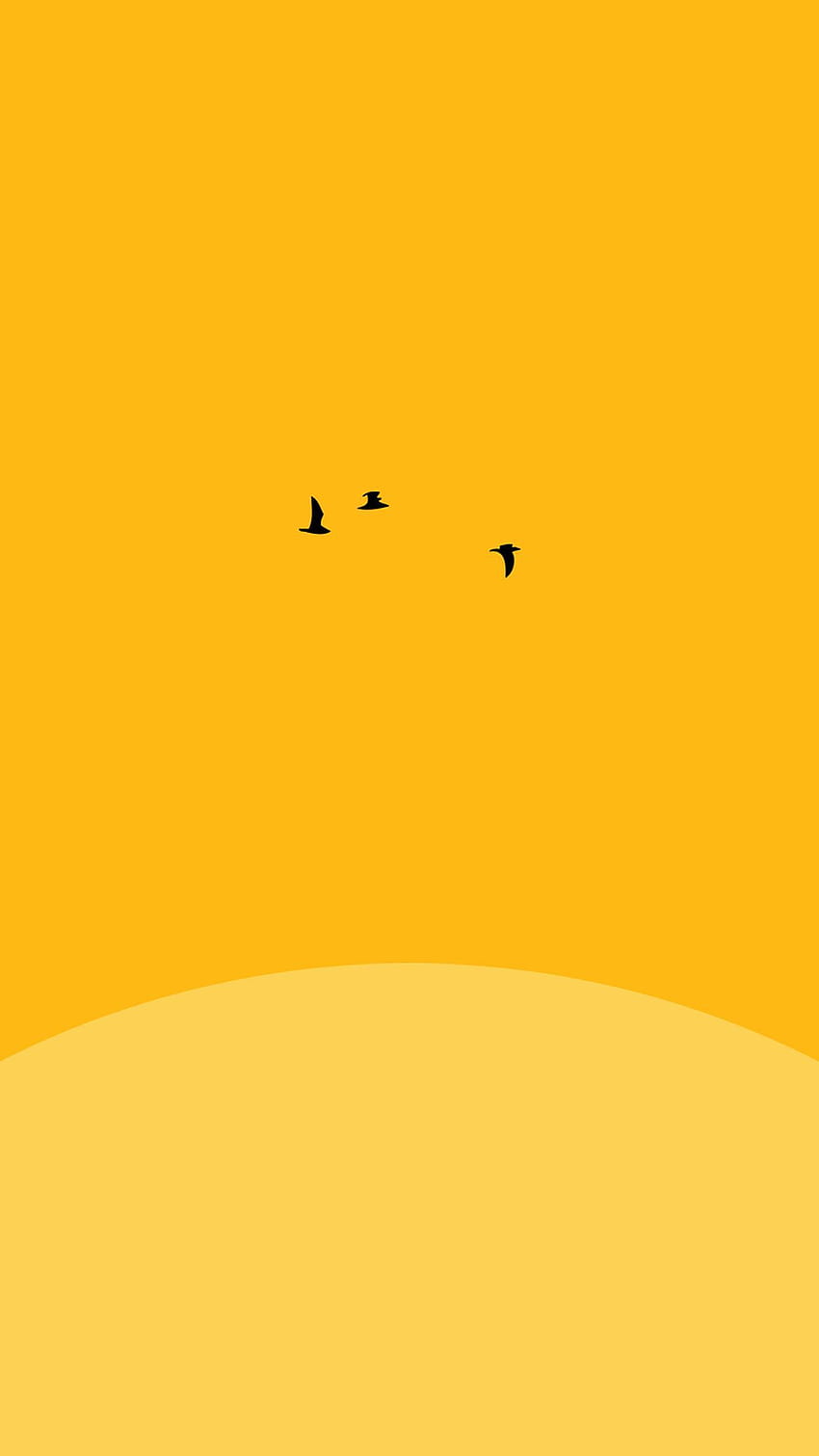 Awesome Sunset Yellow Bird Minimal Iphone6 Plus . Mobile, Yellow Aesthetic Sunset HD phone wallpaper