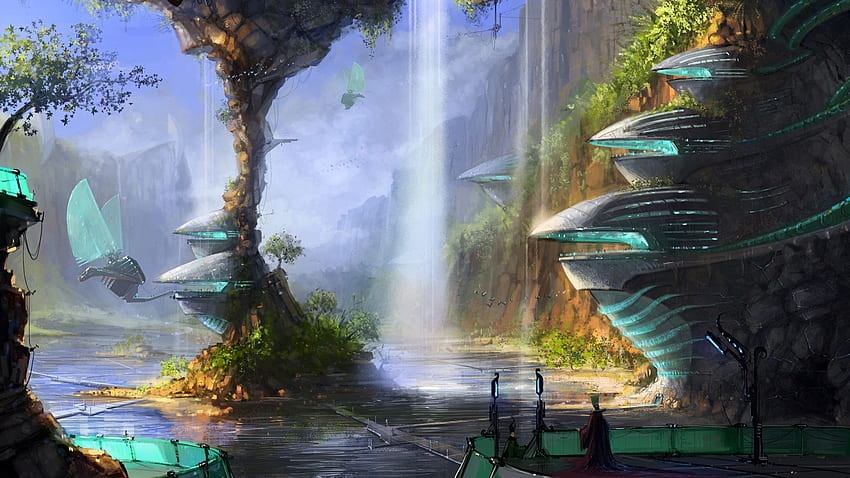 Solarpunk . . Fantasy landscape, Fantasy city, Sci fi city HD wallpaper