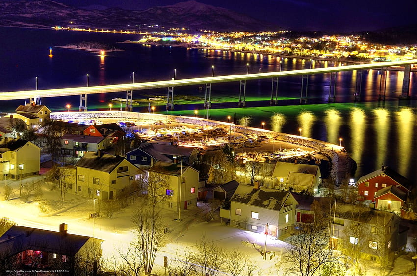 norvège, SENJA, nuit, rivière dans la résolution Fond d'écran HD