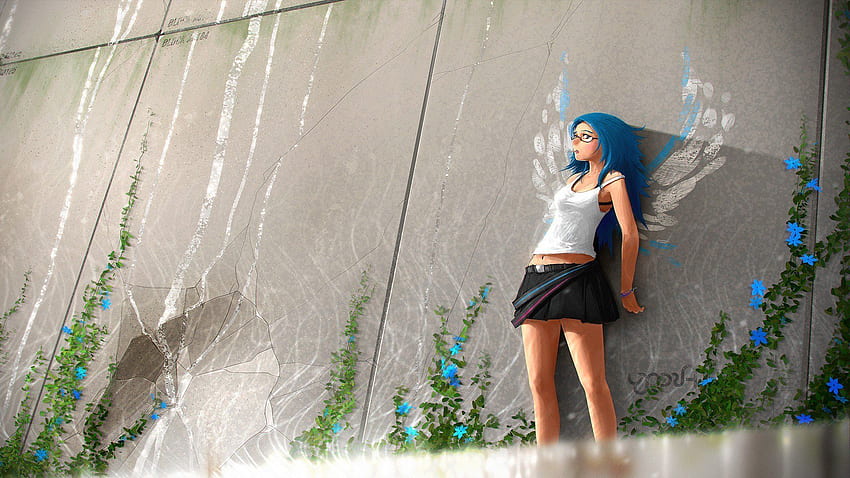 Anime Girl Mini Skirt, Anime, , , Background, Kawaii Nerdy Girl HD wallpaper