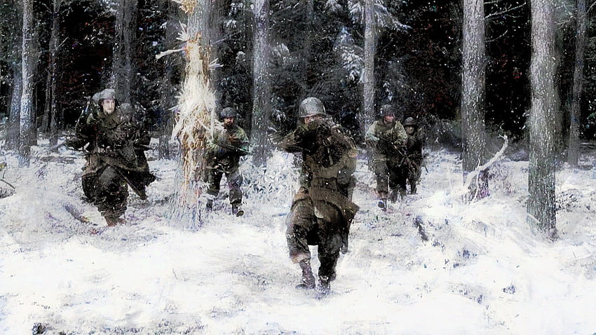 soldiers, snow, trees, army, military, forests, storm, weapons, Full Military Battle HD wallpaper