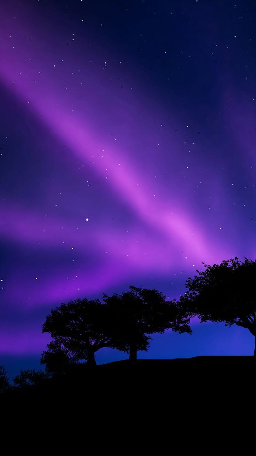 reasume, Purple Northern Lights HD phone wallpaper