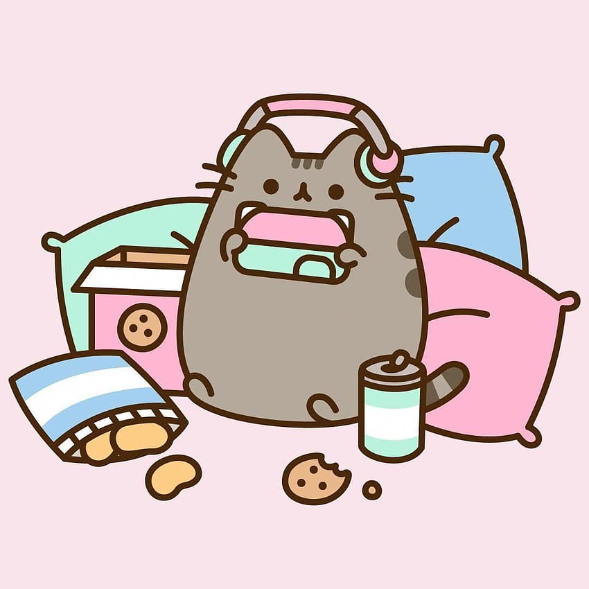 Cat Lover Aesthetic - Pusheen Hanging Out Day. Nintendo Switch Art ...