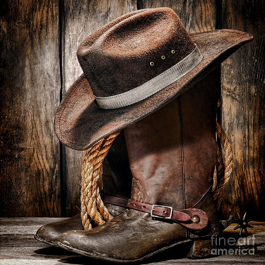 bota, chapéu de cowboy, chapéu, natureza morta, bota de cowboy, chapelaria, botas country Papel de parede de celular HD