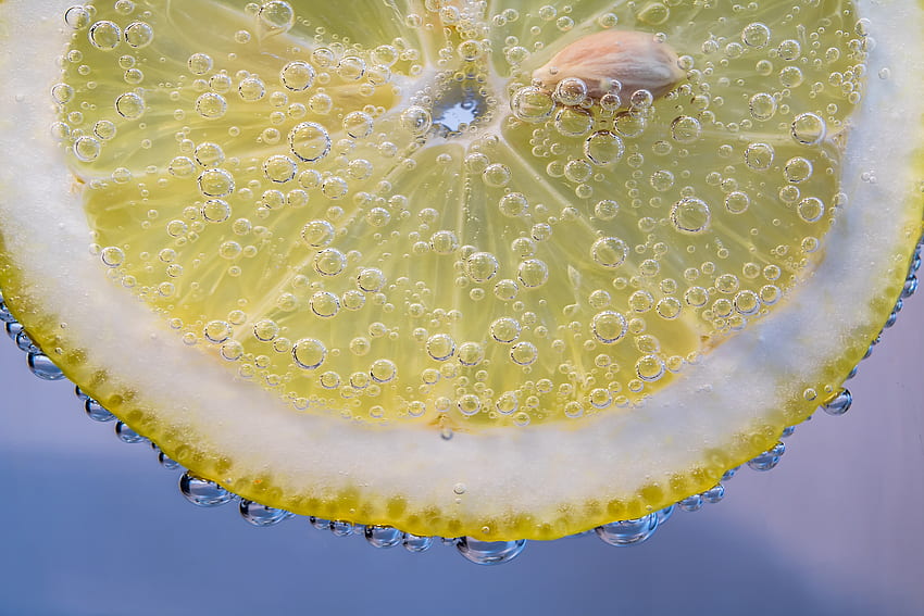 Bubbles, Macro, Close-Up, Lemon HD wallpaper