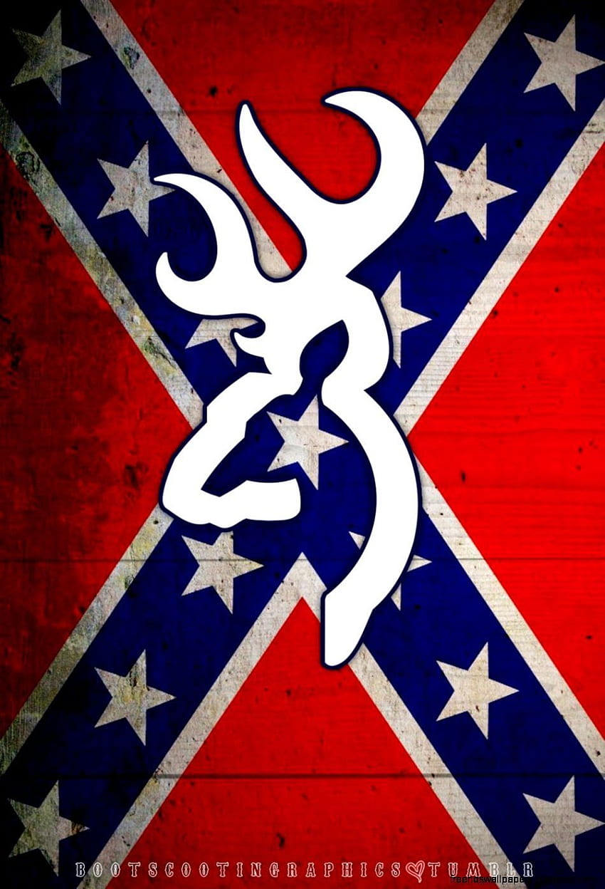 Телефон с флаг на Конфедерацията - Флаг на Конфедерация със символ Браунинг - HD тапет за телефон