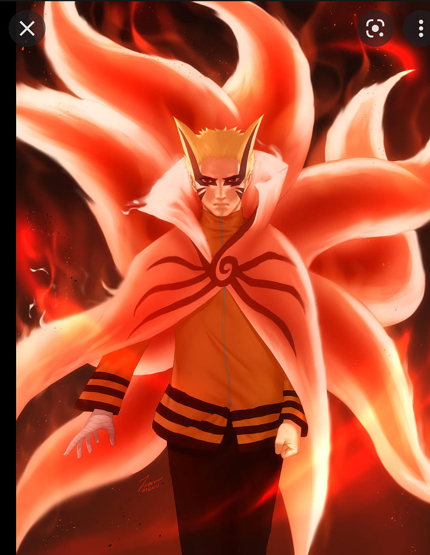 Naruto Baryon mode, orange, art HD phone wallpaper