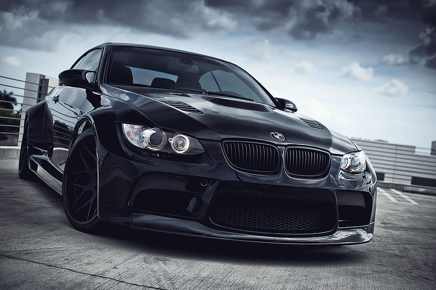 hitam, mobil, BMW M3, E92 Wallpaper HD