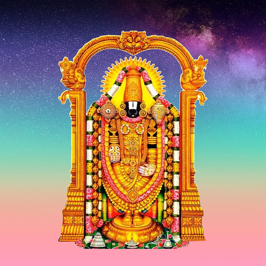 бог венкатешвара, хиндуистки храм, гуру, илюстрация, храм, изкуство, място за поклонение, митология, светилище, лорд Венкатеша HD тапет за телефон