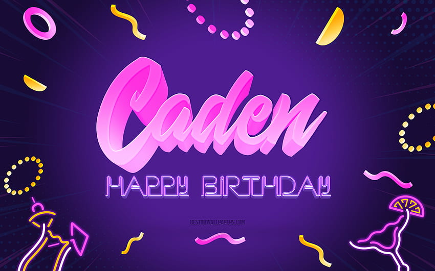 Happy Birtay Caden, 보라색 파티 배경, Caden, 창작 예술, Happy Caden birtay, Caden ...