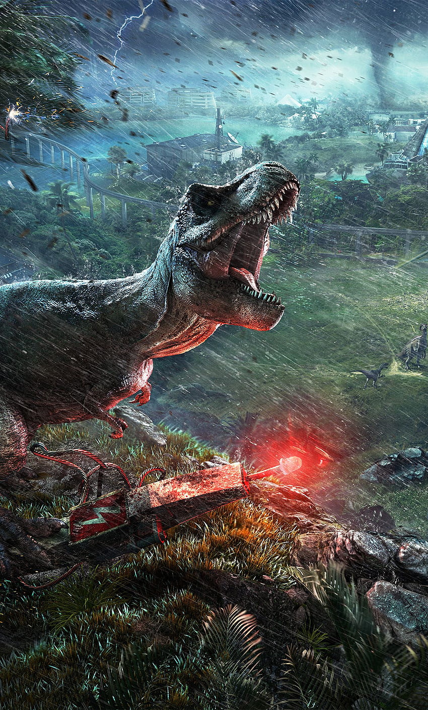 Jurassic World Evolution iPhone, Dinozaur Tapeta na telefon HD