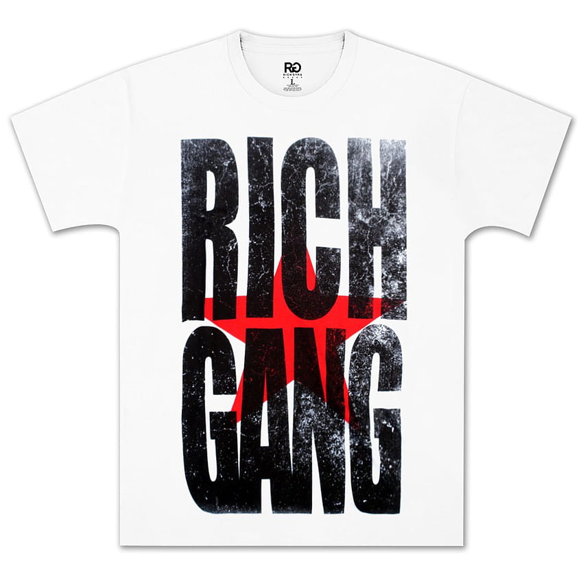 Rich Gang White Distressed Logo T Shirt. Shop The Musictoday HD phone wallpaper