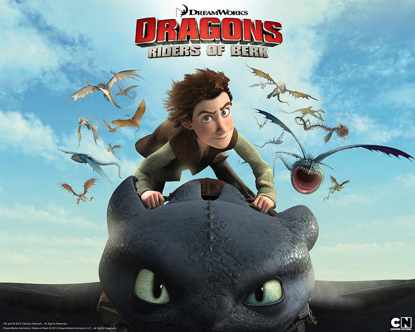 Hiccup with Toothless from How to Train Your Dragon Riders of Berk HD wallpaper